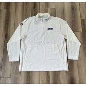 NIKE Men's New York Giants White NFL Player Issue Vented Waist 1/4 Zip Size XL